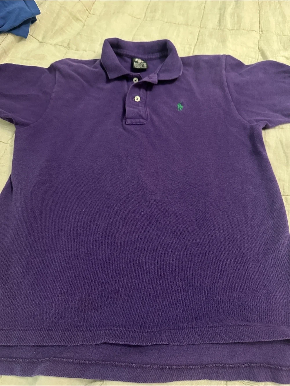Kids EUC S Ralph Lauren Purple Short-Sleeve Polo with Green Pony